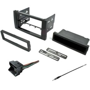 Car Stereo Radio Mount Install Dash Kit, Wire Harness, Antenna Adapter Combo Made for 2010-2011 Ford Transit Connect