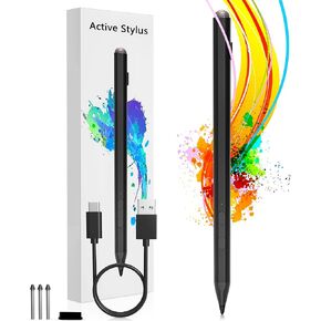 USI 2.0 Stylus Pen for Amazon Fire Max 11 and Chromebook -Lenovo/Acer/ASUS/HP, USI Pen 2.0 Stylus 4096 Sensitivity Rechargeable Stylus Pen for Googel Pixel Tablet, Lenovo Chromebook Stylus Pen