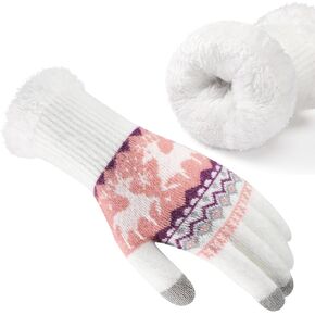 Winter Gloves for Women, Touch Screen Gloves with Thermal Soft Lining, Elastic Cuff Winter Gloves for Cold Weather