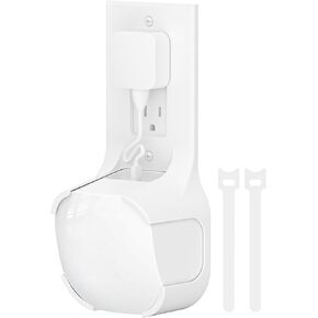 Outlet Wall Mount for eero 6 & eero 6+ Mesh Wi-Fi System - Space Saving Outlet Mount Holder for eero 6 Plus/eero 6 Wall Mount Bracket with Cable Ties Wire Organizer for eero 6+ Wall Mount, 1 Pack