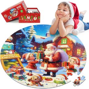 Floor Puzzles for Kids Ages 3-5, 70 Pieces Mermaid Jigsaw Puzzle for Toddler Girls Ages 3 4 5 6 7 8 Year Old, Large Round Underwater Princess Puzzle Educational Learning Toys Birthday Gift