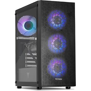YEYIAN Intel 14th Gaming PC Core i7 14700KF 5.6 GHz, GeForce RTX 4070 Ti (>3090) Gaming Desktop Computer, 16GB DDR5 5600MHz, 1TB NVMe SSD, Intel B760, Liquid Cooled, 750W Gold PSU, Win 11, USB-C 3.2