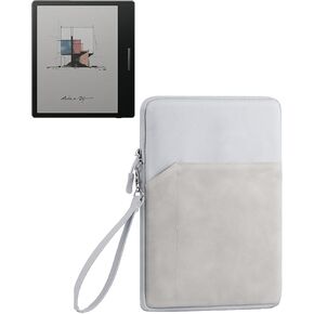 Tablet Sleeve for Onyx Boox Leaf2/Onyx Boox Leaf3/Onyx Boox Page/Onyx Boox Galileo/Onyx Go Color 7 inch，360 Protective Bag Carrying Case Water-Resistant，Silver Gray.