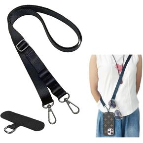 Phone Lanyard, Women & Men Universal Cell Phone Lanyard,Adjustable Nylon Anti-Theft Crossbody Strap,with Patches, for iPhone, Samsung, More Smartphone