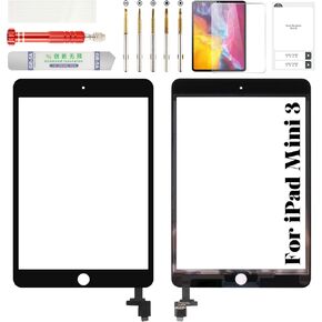 for iPad Mini 3 Screen Replacement for iPad Mini 3 Digitizer Touch Screen Repair for iPad Mini A1599 Screen Replacement A1600 with IC Chip White(Without LCD)