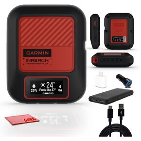 Garmin inReach Messenger Plus, SOS Handheld Satellite Communicator with Photo, Text & Voice Messaging Without Cell Service, 25 Days Battery Life, Bundle with P-Bank and More Accessories