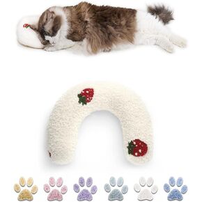 Cat Pillows for Indoor Cat and Small Dog, Calming Dog Pillows, Half Donut Dog Cutated Calming Pillow, Cozy Cat Bed Pillow Cute Rabbit Pillows (Blue)