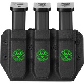 Universal Magazine Carrier | 9MM/40SW Duty Style Triple Mag Pouch | Premium Mag Holster with Combat Belt Clip for Double Stack Mags