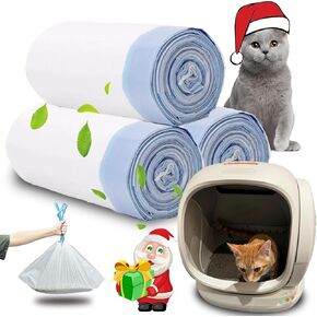 xicvi 60 Count Cat Litter Box Liners for MeoWant MW-SC01/MW-SC02/MW-LR01 Automatic Cat Litter Box, 26 x 15.75 Inch, Drawstring Cat Litter Bags, Portable Cat Litter Waste Receptacles Bags