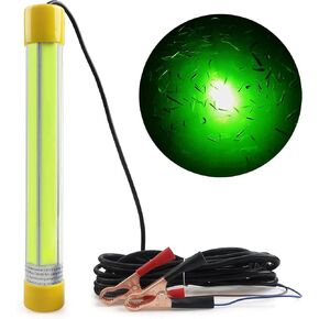 Underwater Fishing Light Super Bright 30000 Lumens 50W 12V LED Submersible Fishing Bait Finder Night Fishing Light Deep Drop Light for Shrimp, Prawns, Squid and Fish Crowd