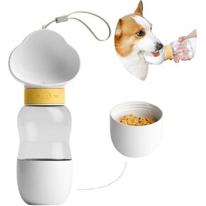 Dog Water Bottle with Food Container,Travel Water Bowl, Multifunctional 2 in 1 Portable Pet Dispenser, Pet Cat Water Bottle Leak Proof Water,Suitable for Outdoor Walking and Hiking for Pets