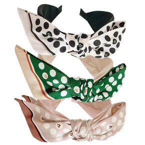 Style Fashion Knotted Headbands For Women Leopard Print Cross Knot Wide Elastic Hair Hoops for Yoga Outdoor Exercise 6Pcs (Daisy)