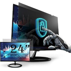 [2 Pack] Premium Privacy Screen Filter for 24 Inches Desktop Computer Widescreen Monitor with Aspect Ratio 16:09. Anti Glare and Anti Blue Light Protection