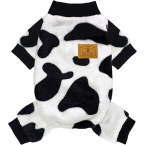 XPUDAC Cow Dog Sweater, Dog Winter Clothes for Small Medium Dogs Girl Boy Fleece Dog Pajamas for Winter Christmas, X-Small