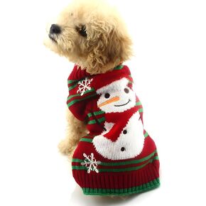 Dog Snowman Sweaters Xmas Dog Holiday Costume Year Christmas Clothes Pet Hoodies Small Dog Cat (Small)
