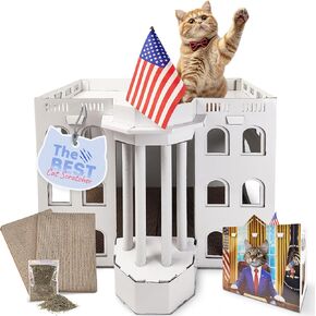 White Cardboard Cat House, 2 Cat Scratching Mat & Cat Nip For Cats - Cat Cardboard House - Cat House Cardboard - Cardboard Cat Scratcher House - Cat Cardboard Box - Casa Para Gatos - Cat Scratch House