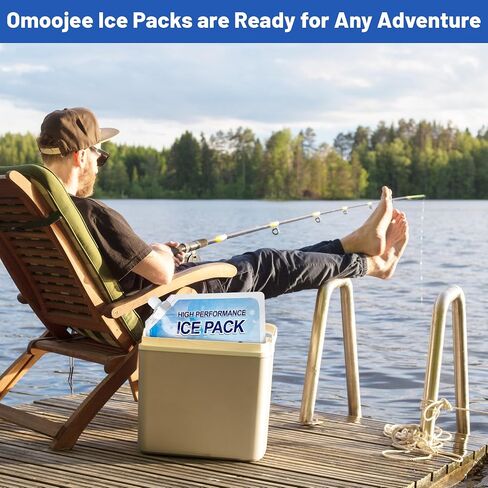Reusable Ice Packs for Cooler, 4 Pack Freezer Ice Packs for Lunch Boxes, Cooler Ice Packs for Camping Gear, Fishing in Saudi Arabia