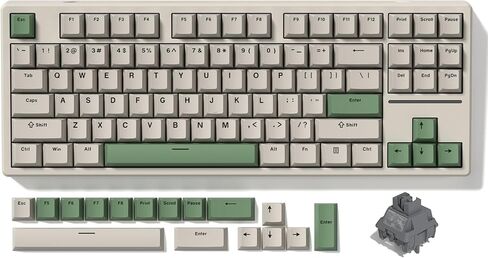 COSTOM WK87 75% TKL Wireless Mechanical Gaming Keyboard, 2.4Ghz/Bluetooth/USB-C Gasket Hot Swappable RGB Backlits Custom Keyboard with 4000mAh Battery, Pre-lubed POM Linear Switches, Black in Saudi Arabia