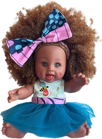 Orijin Bees Sweet Joy Baby Bee Doll - African American Doll, Black Doll, Latino Doll, Afro Doll, Baby Doll, Curly Hair Doll, Baby Doll, African Doll, Birthday Gift, in Saudi Arabia