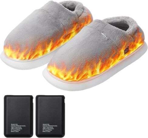 شباشب تسخين للنساء والرجال، شباشب تسخين كهربائية قابلة لإعادة الشحن، أحذية تدفئة قدم لاسلكية غير قابلة للانزلاق، أحذية تدفئة شتوية مع 3 مستويات تسخين تحافظ على دفء القدمين في الأماكن المغلقة والخارجية in Kuwait