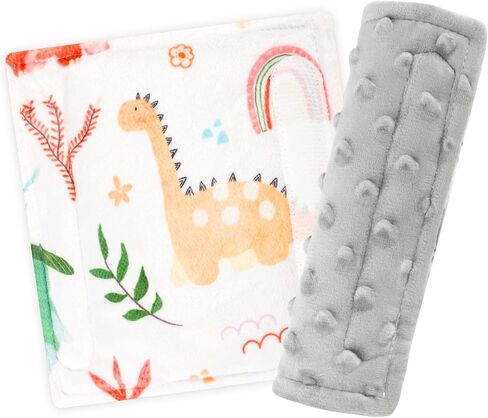 Baby Car Seat Strap Pads, Car Seat Strap Shoulder Covers for Baby Infant Toddler, Double-Sided Car Seat Belt Covers for Stroller/Pushchair/Baby Swing, Soft Flannel, Floral in Saudi Arabia