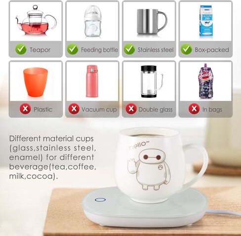 Coffee Mug Warmer, Electric Beverage Warmer Plate with Auto Shut Off Smart Gravity Sensing Mug Cup Heater for Candle, Milk, Tea, Water, Cocoa in Saudi Arabia