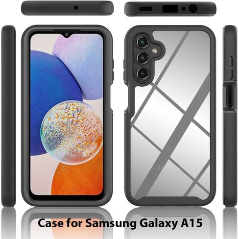 Transparent Back Case Compatible for Gabb Phone 4 Pro, Compatible with Gabb 4Pro Case Non-Yellowing Crystal Clear Anti-Fingerprint Hard PC Back+Anti-Slip Shockproof TPU Bumper Rugged, Black in Saudi Arabia