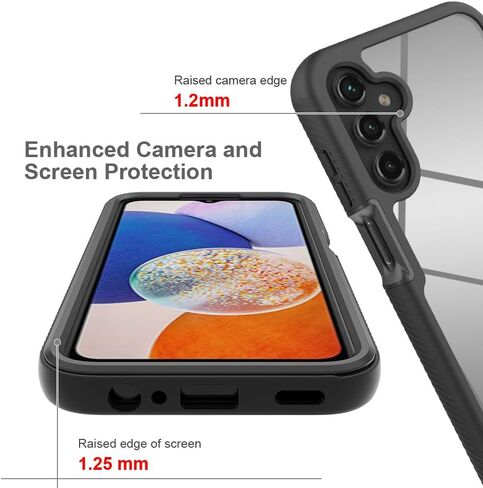 Transparent Back Case Compatible for Gabb Phone 4 Pro, Compatible with Gabb 4Pro Case Non-Yellowing Crystal Clear Anti-Fingerprint Hard PC Back+Anti-Slip Shockproof TPU Bumper Rugged, Black in Saudi Arabia