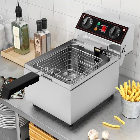 10L Electric Deep Fryer, Removable Frying Basket Adjustable Temperature, Lid with Viewing Window and Odor Free Filter, 10.6 QT in Saudi Arabia