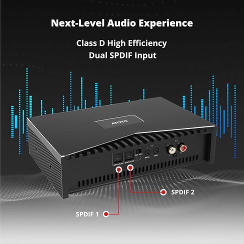 ATOTO CA-AEC03 Class D Compact Digital Car Amplifier, Dual SPDIF, 4 Channel, RMS 4x55W, Full Range, 4-8 Ohms Stable,for ATOTO A6, F7, S8, Aftermarket and Factory Stereos (Not for P5, P8, P9) in Saudi Arabia