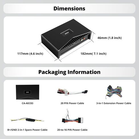 ATOTO CA-AEC03 Class D Compact Digital Car Amplifier, Dual SPDIF, 4 Channel, RMS 4x55W, Full Range, 4-8 Ohms Stable,for ATOTO A6, F7, S8, Aftermarket and Factory Stereos (Not for P5, P8, P9) in Saudi Arabia