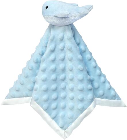 Baby Pink Whale Soft Stuffed Animal Security Blanket, Plush Whale Character Lovey Blanket, Baby Shower/Nursery Gift, Cuddly Newborn, Infant, Toddler Snuggle Blankie for Boys Girls, 13" in Saudi Arabia