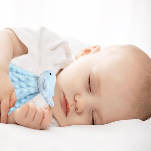 Baby Pink Whale Soft Stuffed Animal Security Blanket, Plush Whale Character Lovey Blanket, Baby Shower/Nursery Gift, Cuddly Newborn, Infant, Toddler Snuggle Blankie for Boys Girls, 13" in Saudi Arabia