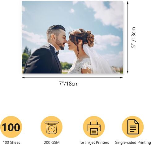 Schliersee 100 Sheets 4x6 Picture Paper for Printer, 200 GSM Glossy Inkjet Printers Photo Paper for 4x6 inch in Saudi Arabia