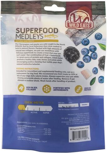 Fish Skin Dog Treats Cod Superfood Medallions 3oz - Strawberry & Cod Limited Ingredient in Saudi Arabia