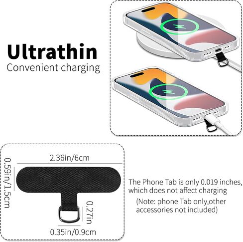 4 قطع من شريط ربط الهاتف لهاتف Iphone، رقعة حبل للهاتف الخلوي لجميع حافظات الهاتف الكاملة (أسود/رمادي) in Kuwait