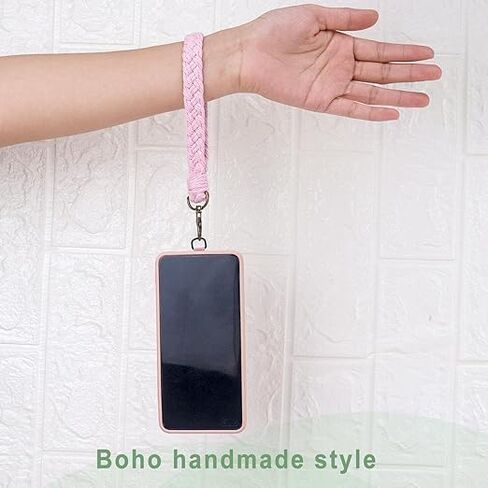 Boho Macrame Phone Wrist Strap, 4/5 / 8 PCS Cell Phone Lanyard with 4/5 / 8 PCS Phone Tether Tabs in Saudi Arabia
