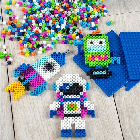 Perler 80-42993 Day at The Zoo Fused Bead Activity Bucket with Pegboards and 14 Patterns, Multicolor, 8504 Pieces in Kuwait