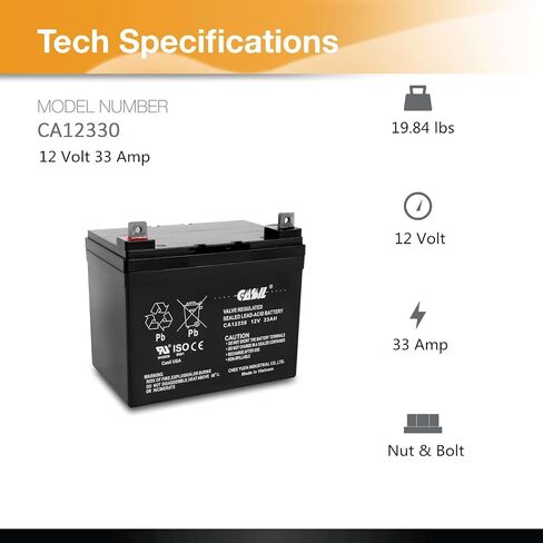 Casil 12V 33Ah Replacement Battery Compatible with Hoveround MPV1 MPV2 MPV3 MPV4 MPV5 Battery Jazzy 1103 45976 UB UPS12-150MR LC-LA1233P EP33-12 PR UPS12-150MR LC-LA1233P EP33-12 PRC1235 2 Pack in Saudi Arabia