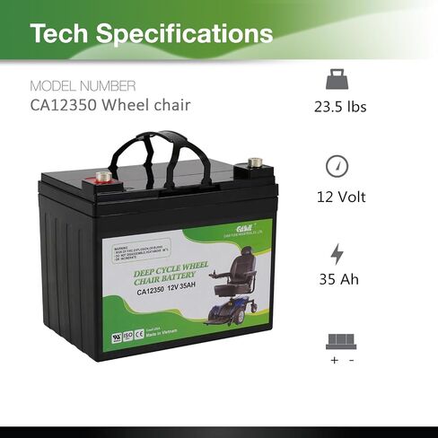 Casil 12V 33Ah Replacement Battery Compatible with Hoveround MPV1 MPV2 MPV3 MPV4 MPV5 Battery Jazzy 1103 45976 UB UPS12-150MR LC-LA1233P EP33-12 PR UPS12-150MR LC-LA1233P EP33-12 PRC1235 2 Pack in Saudi Arabia