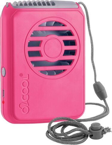O2COOL Personal Travel Rechargeable Battery Powered Neck Cooling Fan, 2-Pack (Pink/Gray) in Saudi Arabia
