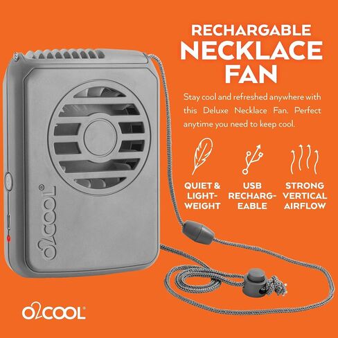 O2COOL Personal Travel Rechargeable Battery Powered Neck Cooling Fan, 2-Pack (Pink/Gray) in Saudi Arabia
