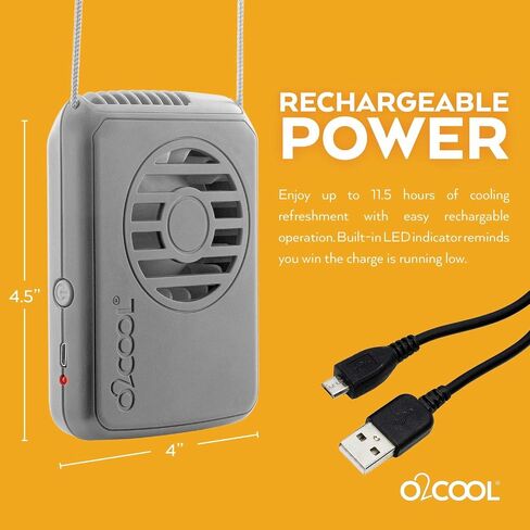 O2COOL Personal Travel Rechargeable Battery Powered Neck Cooling Fan, 2-Pack (Pink/Gray) in Saudi Arabia