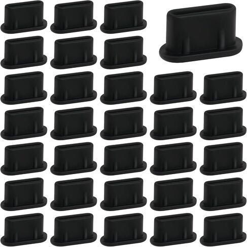 USB Type-C Anti Dust Plugs, 50 PCS USB C Dust Plug Covers Soft Silicone USB C Port Dust Cover Black Type-C Charging Port Dust Protector Compatible with Smartphones Tablets Mobile Power Supplies in Saudi Arabia