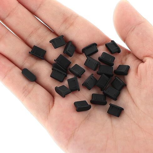USB Type-C Anti Dust Plugs, 50 PCS USB C Dust Plug Covers Soft Silicone USB C Port Dust Cover Black Type-C Charging Port Dust Protector Compatible with Smartphones Tablets Mobile Power Supplies in Saudi Arabia