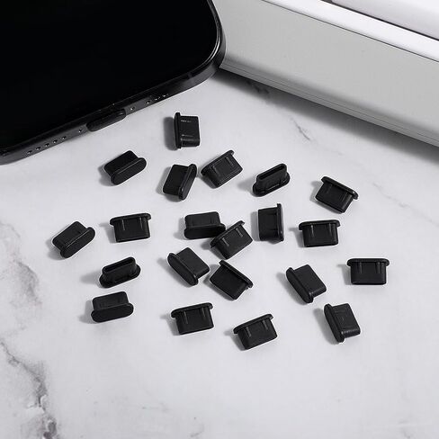 USB Type-C Anti Dust Plugs, 50 PCS USB C Dust Plug Covers Soft Silicone USB C Port Dust Cover Black Type-C Charging Port Dust Protector Compatible with Smartphones Tablets Mobile Power Supplies in Saudi Arabia