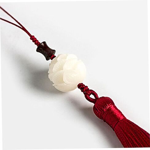 Chinese Style Retro Bodhi Lotus Phone Case Pendant with Red Tassel Beaded Phone Wrist Strap Decorative Charm for Cell Phone Keychain Bag Ornament in Saudi Arabia