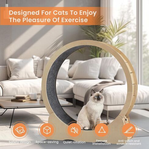 Cat Exercise Wheel for Indoor Cats Treadmill, Cat Running Wheel with Carpeted Runway, 43.3 inch Cats Fitness Weight Loss Device Suitable for Most Cats.(XL) in Saudi Arabia