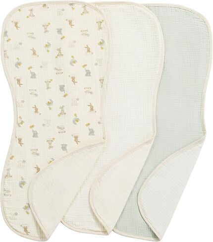 HOMBYS Changing Pad Liner Fits for Changing Pad,Washable Baby Changing Pad Cover Waterproof,100% Cotton Muslin Changing Table Pad,3 Pack,Cream White,Ginger,Rainbow in Kuwait