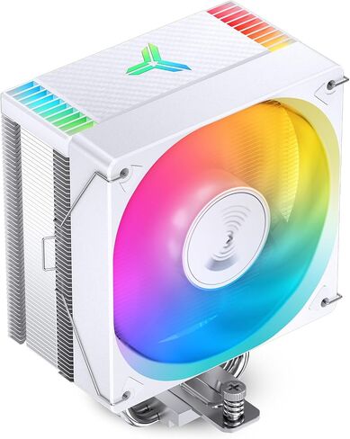 JONSBO CR1000 EVO ARGB مبرد وحدة المعالجة المركزية الأبيض، تبريد وحدة المعالجة المركزية من السلسلة الصامتة، مبرد هواء مروحة وحدة المعالجة المركزية H154mm، 4 أنابيب حرارة نحاسية زعنفة ألومنيوم لـ AM4/AM5/Intel LGA1700، 120 مم PWM ARGB، غطاء علوي ARGB، أبيض in Kuwait